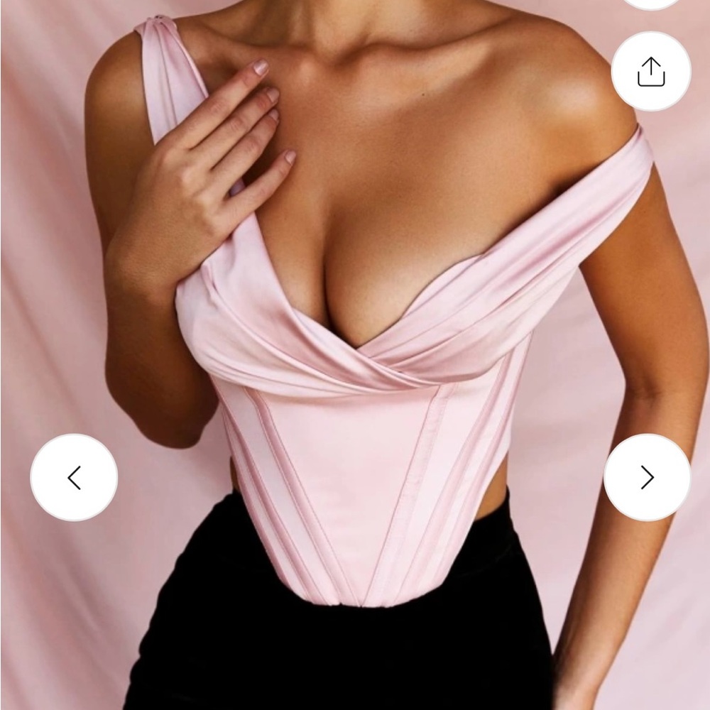 Houseofcb Guisepina Blush Satin Bustier